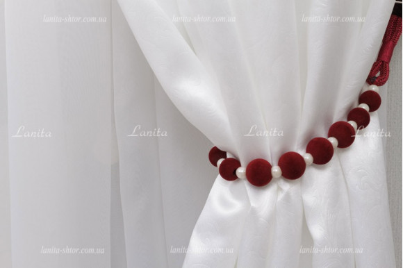 Подхват с бусинами PSB вишневый