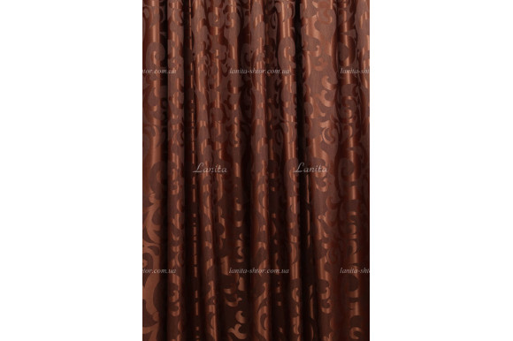 Готові штори вензель 0015 коричневі 2,55м/2*2,20м