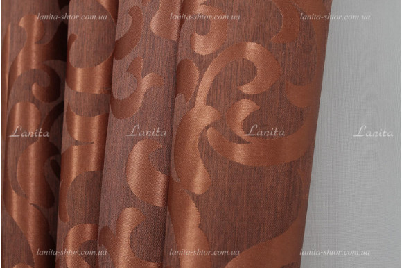 Готові штори вензель 0015 коричневі 2,55м/2*2,20м