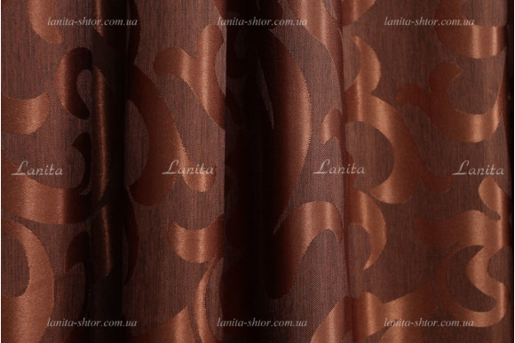 Готові штори вензель 0015 коричневі 2,55м/2*2,20м
