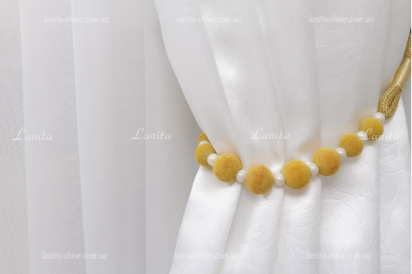 Подхват с бусинами PSB желтый