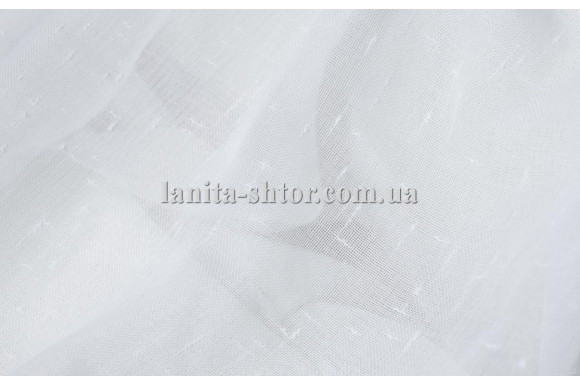 Тюль под лен однотонная белая Q-18-1