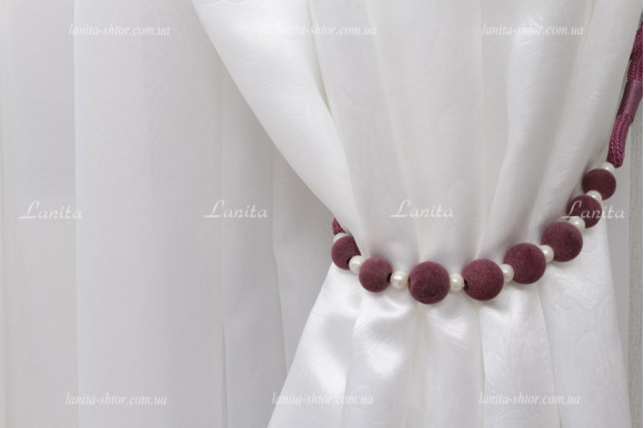 Підхват з намистинами PSB фіолетово-сливовий