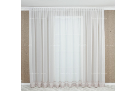 Тюль креп с вышивкой Floren TKV-7848 отрез 5,25 метра