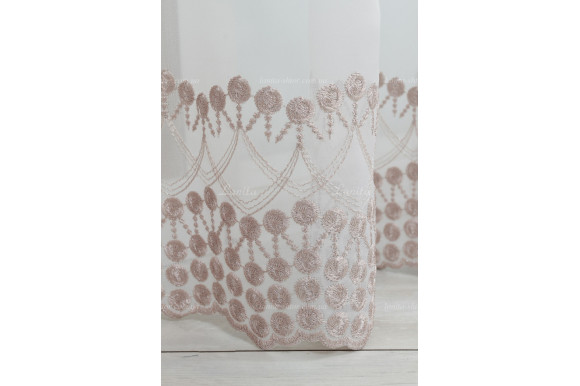 Тюль креп с вышивкой Floren TKV-7848 отрез 5,25 метра