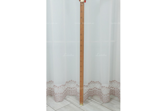 Тюль креп с вышивкой Floren TKV-7848 отрез 5,25 метра