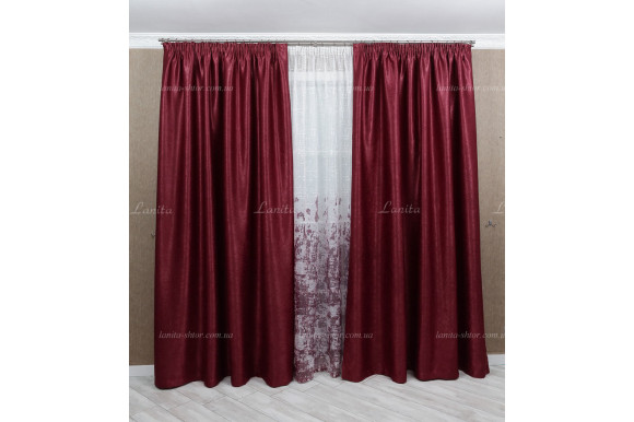 Блекаут однотонний бордовий