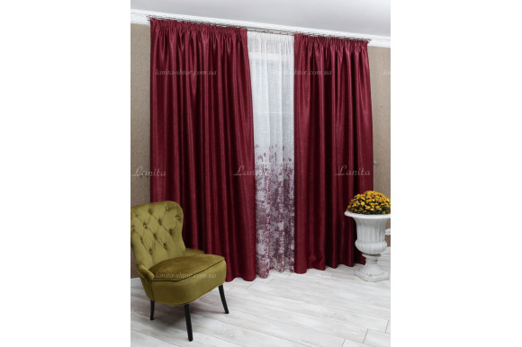 Блекаут однотонний бордовий