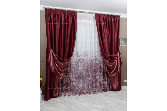 Блекаут однотонний бордовий