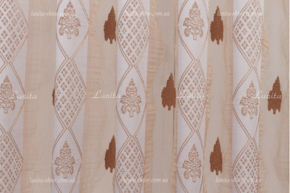 Тюль органза Mexx бронзово-карамельный 2,51м/6,0м