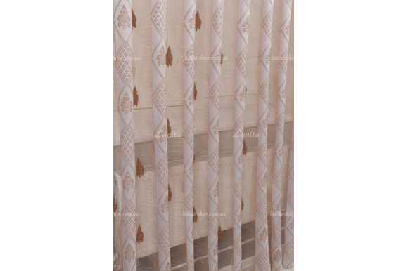 Тюль органза Mexx бронзово-карамельный 2,51м/6,0м