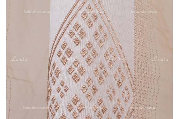 Тюль органза Mexx бронзово-карамельный 2,51м/6,0м