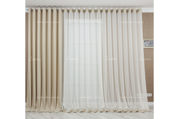 Тюль під льон Aurora TLO-1809