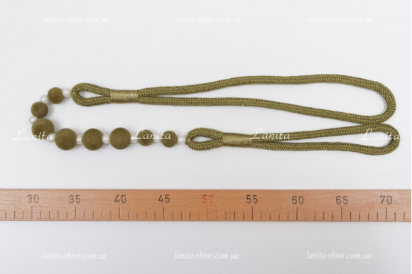 Подхват с бусинами PSB оливковый