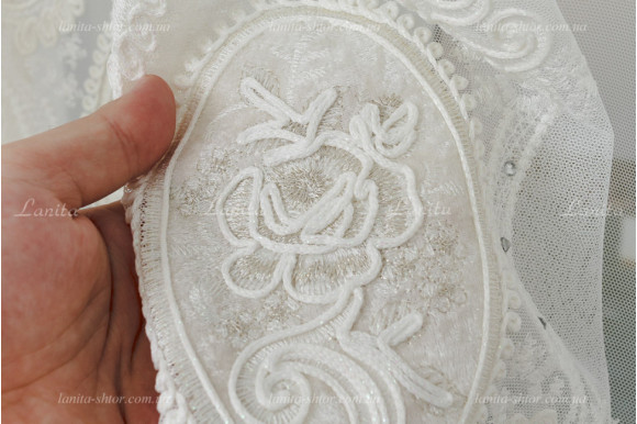 Тюль фатин со стразами Agila TFV-8151