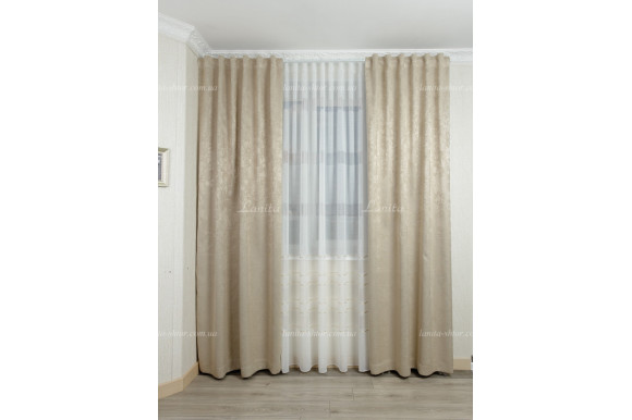 Блэкаут однотонный бежево-серый