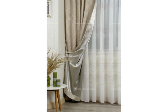 Блэкаут однотонный бежево-серый