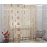 Готовый тюль органза Mexx коричневый 2,51м/6,0м