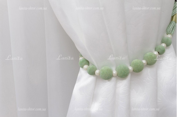 Подхват с бусинами PSB ментоловый