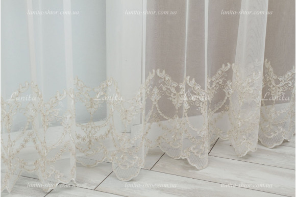 Тюль грек фатин с вышивкой Indola TFV-2056