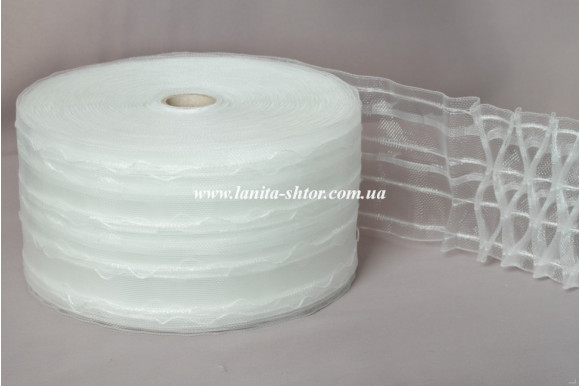 Шторна стрічка широка органзова (вафелька)