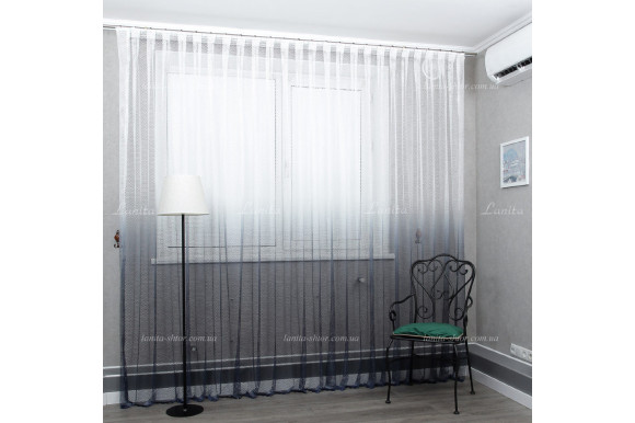 Готовий тюль сітка Armand синій 2,50м/6,30м