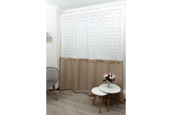 Фіранка комбінована деворе+рогожка 2,45м/2,80м