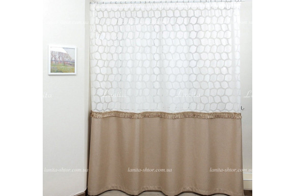 Фіранка комбінована деворе+рогожка 2,45м/2,80м