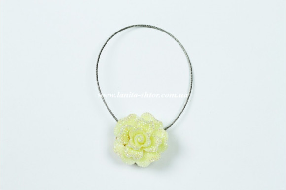 Магнит для штор MR Розочка светло-желтая Магнит для штор MR Розочка светло-желтая