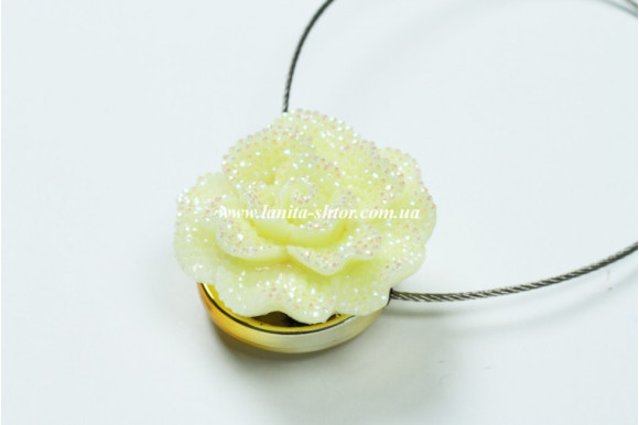 Магнит для штор MR Розочка светло-желтая