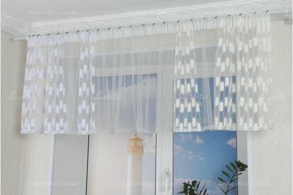 Занавесь юбка бело-молочная ZA-8259 0,57м/3,20м