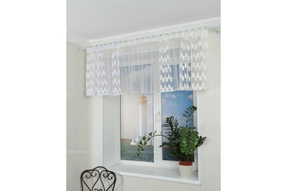 Занавесь юбка бело-молочная ZA-8259 0,57м/3,20м