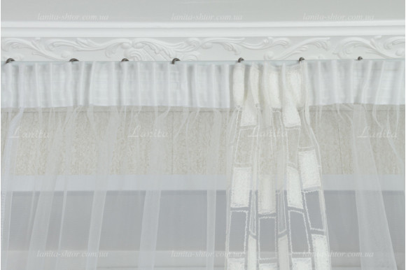 Занавесь юбка бело-молочная ZA-8259 0,57м/3,20м