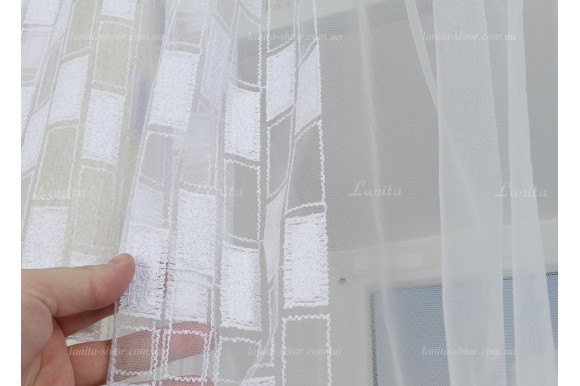 Занавесь юбка бело-молочная ZA-8259 0,57м/3,20м