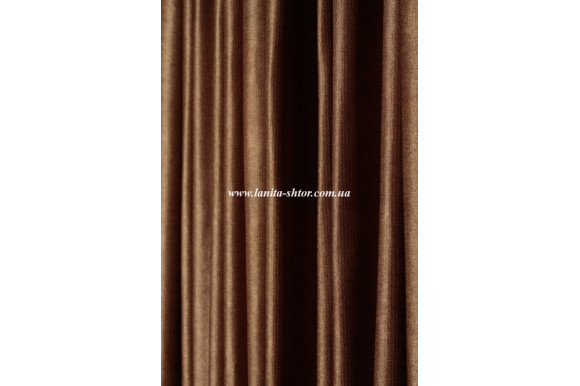 Штори велюр коричневі ВС25-524 відріз 4 метри
