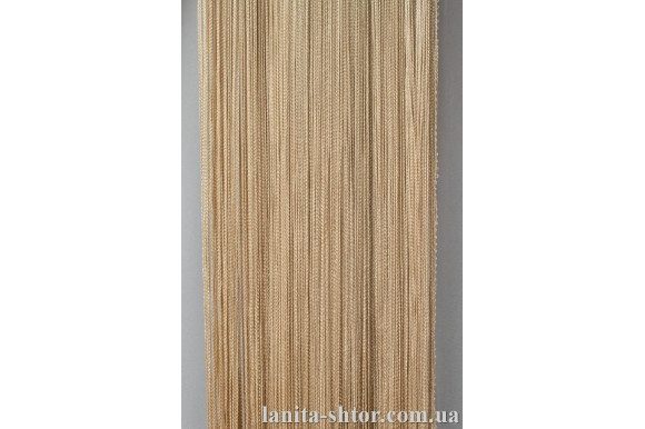 Штори-нитки однотонні бежеві
