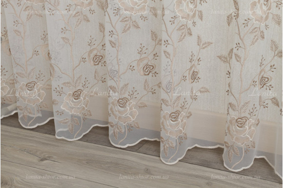 Тюль фатин с вышивкой Balmy TSL-8061