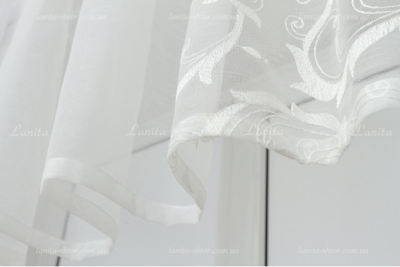 Завіса юбка біло-молочна ZA-8161 0,67м/3,40м