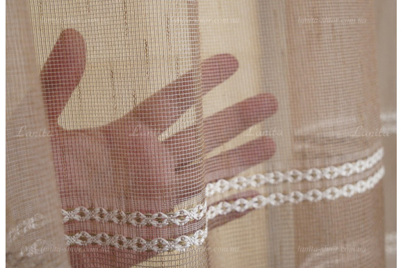 Тюль льон сітка з мережкою Belta TLM-1162