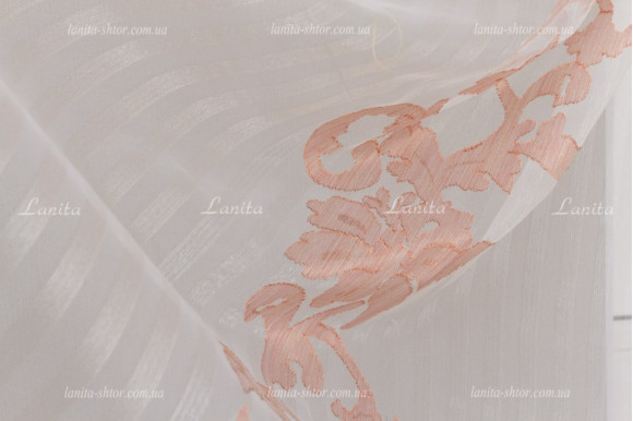 Тюль органза Mexx TOV бордово-золотистый 2,51м/6,0м