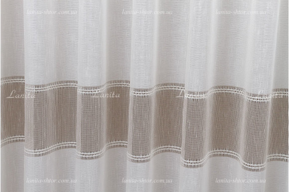 Готовий тюль льон в смужку Tara 2,51м/5,0м