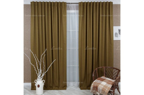 Готовые шторы лен Gaston GS-2176 2,64м/2*2,20м