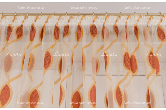 Тюль органза Mexx оранж-терракот 2,51м/6,0м