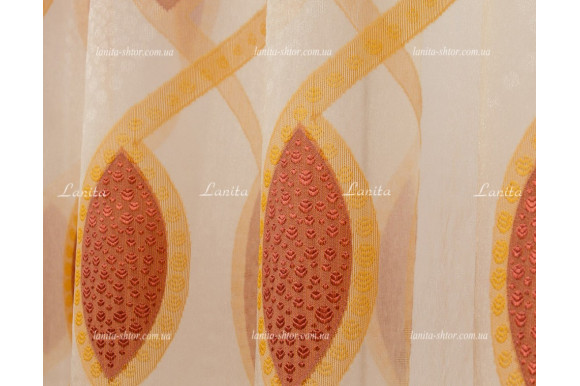 Тюль органза Mexx оранж-терракот 2,51м/6,0м