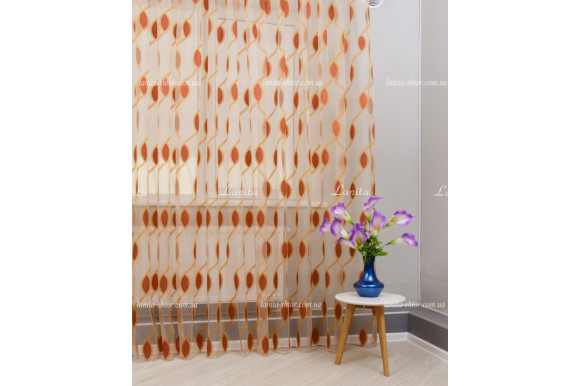 Тюль органза Mexx оранж-терракот 2,51м/6,0м