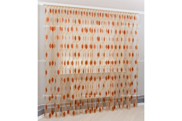 Тюль органза Mexx оранж-терракот 2,51м/6,0м