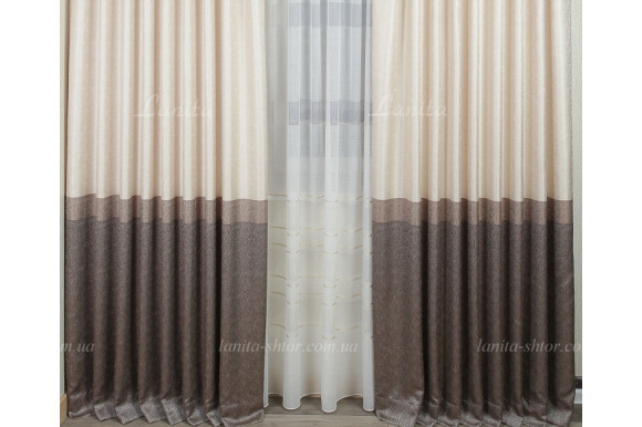 Шторы жаккард с купоном Ameli SGZ-8263
