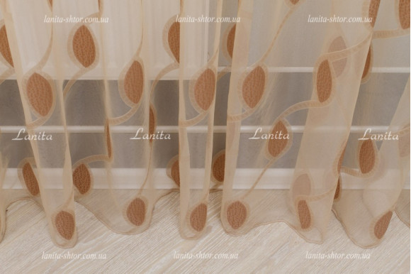 Тюль органза Mexx беж-карамель 2,51м/6,0м