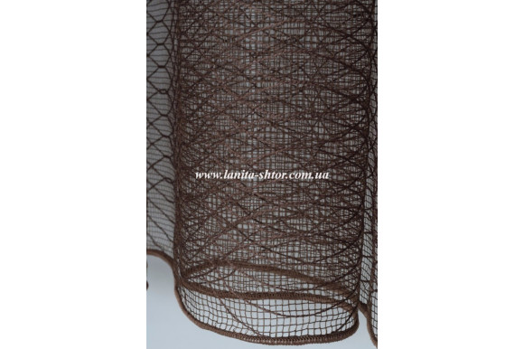 Тюль сітка темно-коричнева Kube 4087