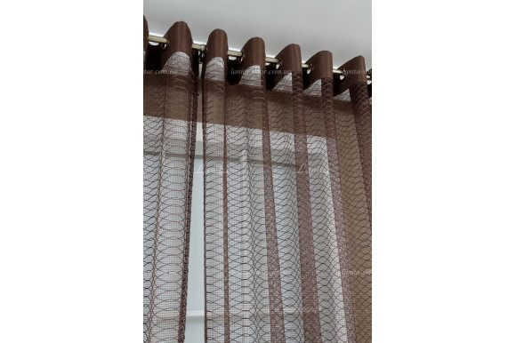 Тюль сітка темно-коричнева Kube 4087